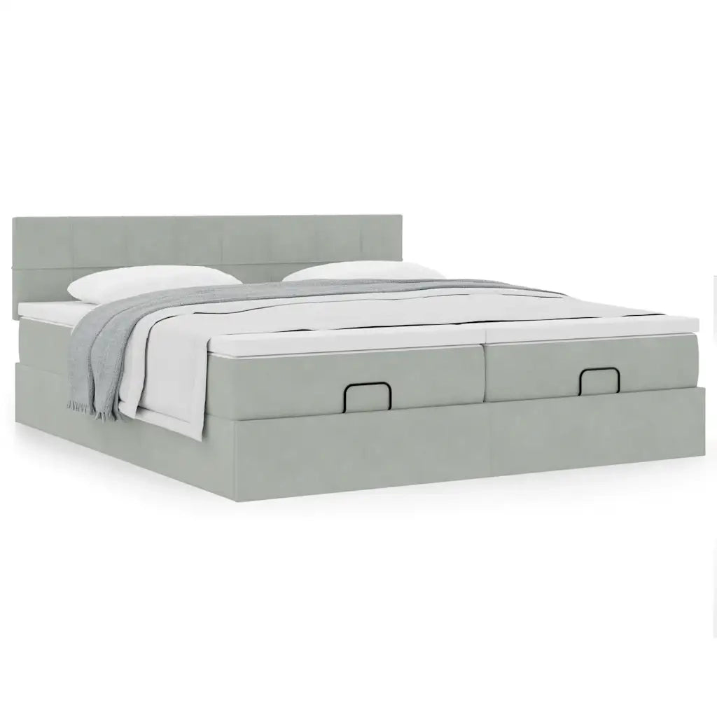 Struttura Letto Pouf con Materassi 180x200 cm Velluto 3312074
