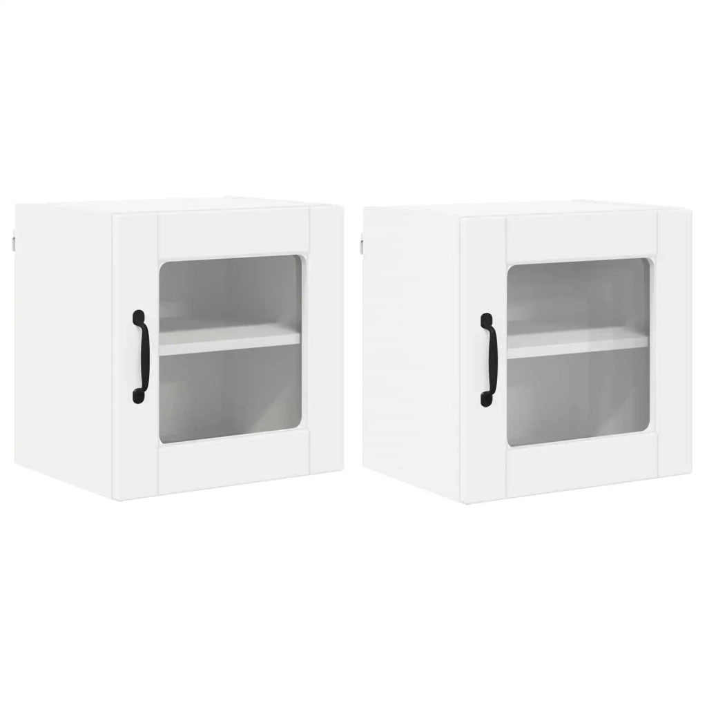 Mobile in vetro da parete PORTO 2 pcs Bianco 40 x 31 x 40 cm 885186