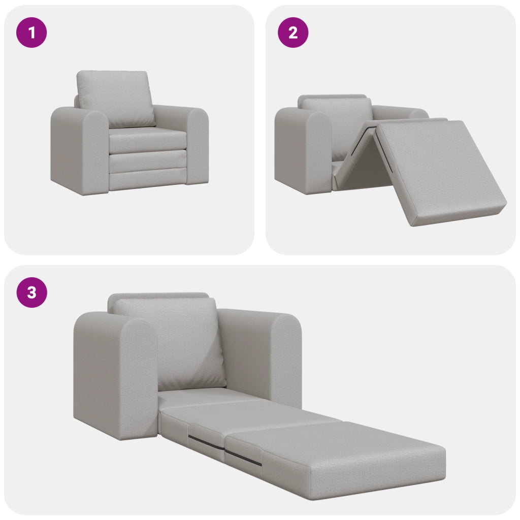 Divano Letto 2-in-1 Grigio Nuvola 98x71x83 cm Tessuto