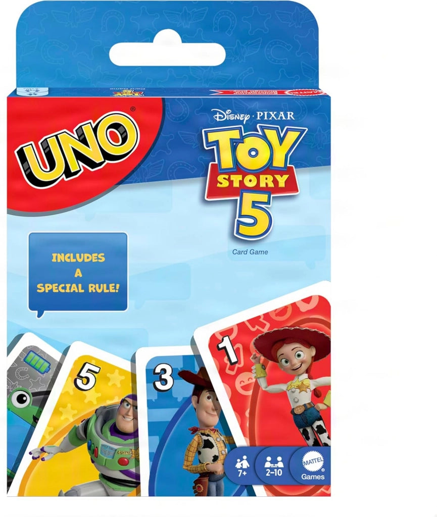 UNO Toy Story 5, versione da collezione del gioco con mazzo ispirato ai personaggi piu amati del film, regola speciale C