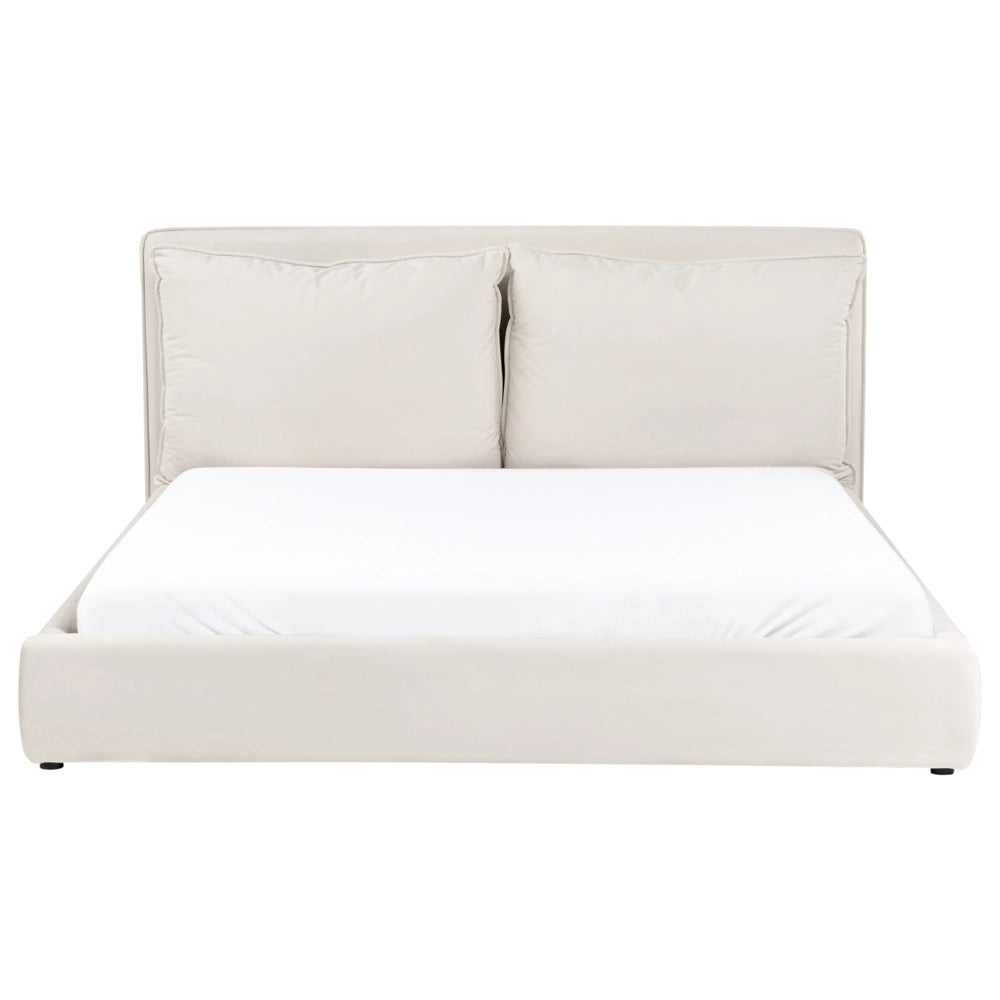 Letto matrimoniale ad acqua tessuto bouclè tortora 180 x 200 cm camera da letto moderna