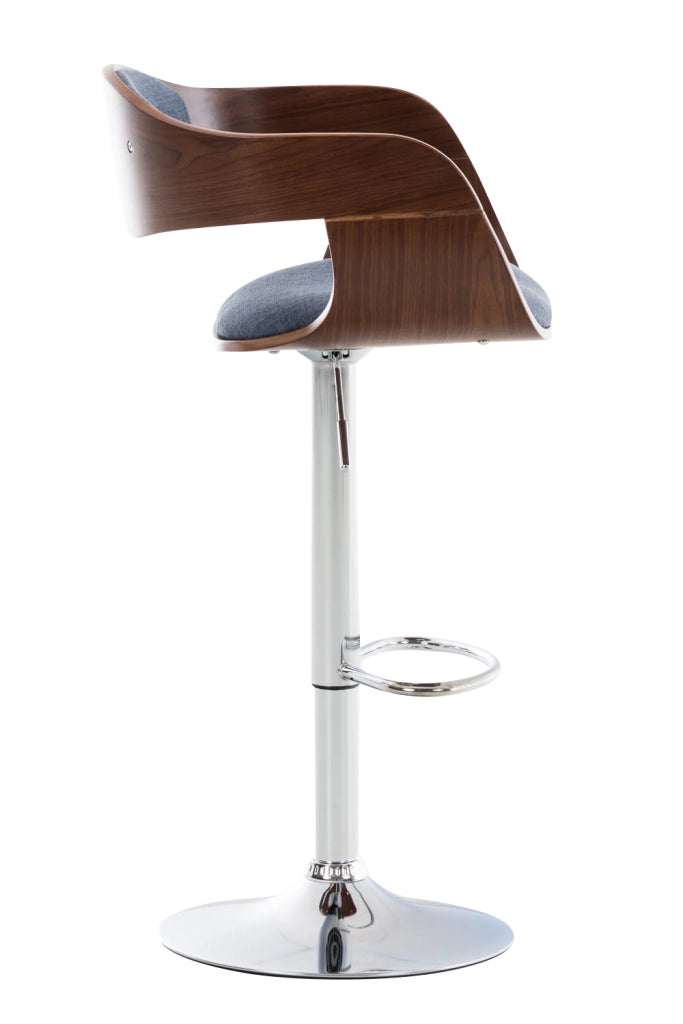 Sgabello cucina KINGSTON in tessuto Noce/blu chiaro