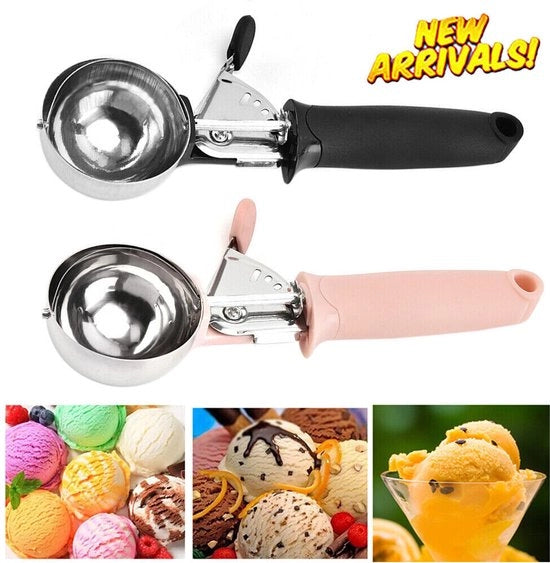 2 paia di spatole in acciaio inossidabile per biscotti Crush Cookie Dough Scoop Trigger