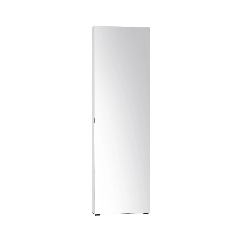 Prehnite, Armadio Multiuso 1 Anta 11 Ripiani Made in Italy, 60x200h cm Bianco Lucido