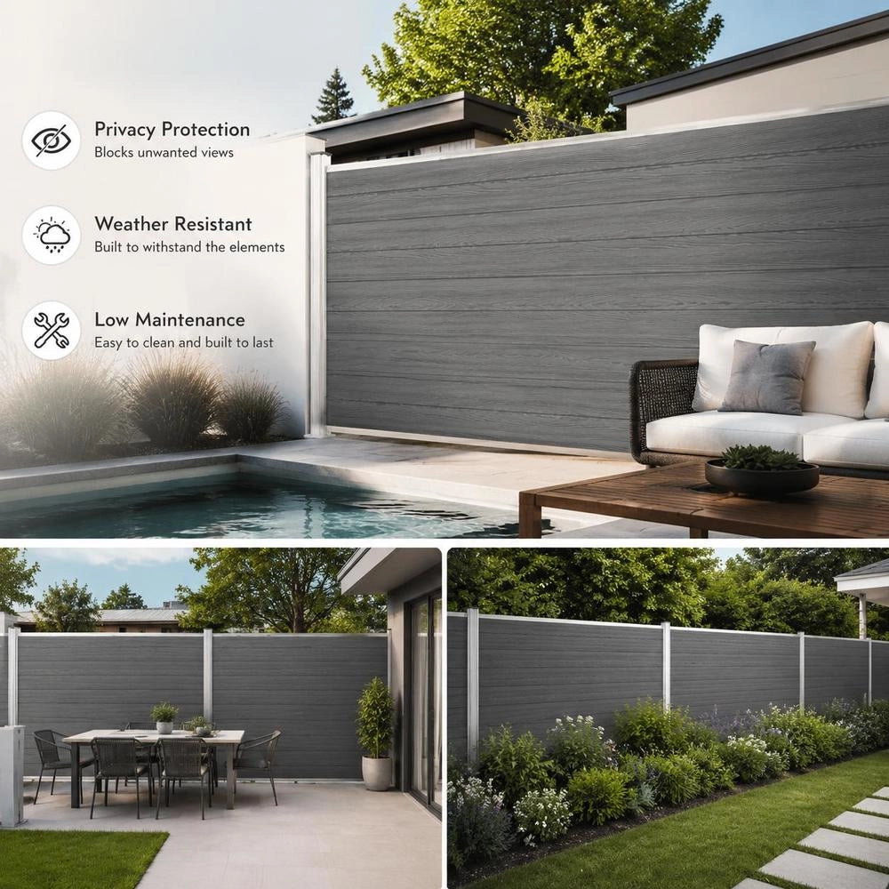 Garden Fence WPC 175x105 Cm Grey