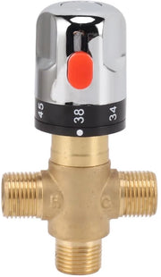 Regolatore di temperatura a tre vie in rame massello G1/2 - regolazione della temperatura dell'acqua - per uso in bagno - vasca da bagno
