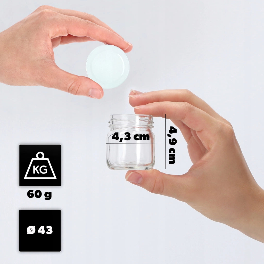 KADAX 10 pezzi Barattoli da 40 ml per miele, conserve, marmellata, tappi e coperchi Fi 43