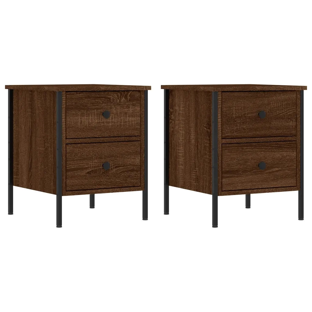 Comodini 2 pz-Set di 2 Tavolino da notte Rovere Marrone 40x42x50 cm in Legno Multistrato 870649