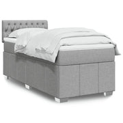 Giroletto a Molle con Materasso Grigio Chiaro 90x190 cm Tessuto