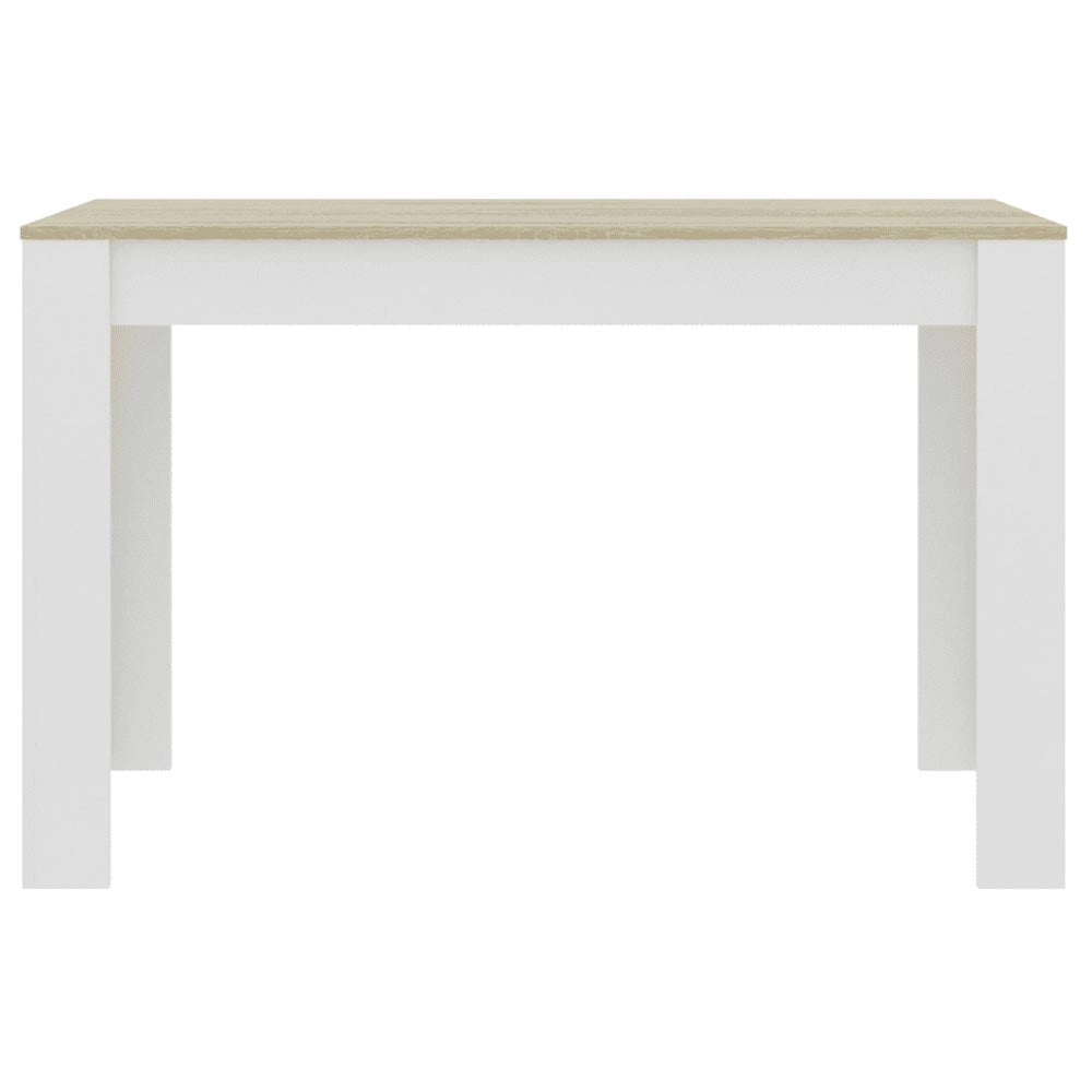 Tavolo da Pranzo Cucina Rettangolare Moderno in Legno 120x80x74cm Bianco e Acero