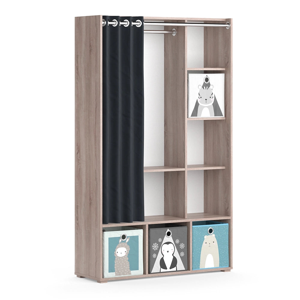 Vicco Guardaroba per bambini Sonoma 38 x 178.1 cm Con cassetti pieghevoli (grigio)