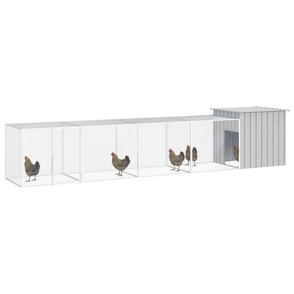 Gabbia per Polli Grigia 500x91x100 cm Acciaio Zincato 3106462