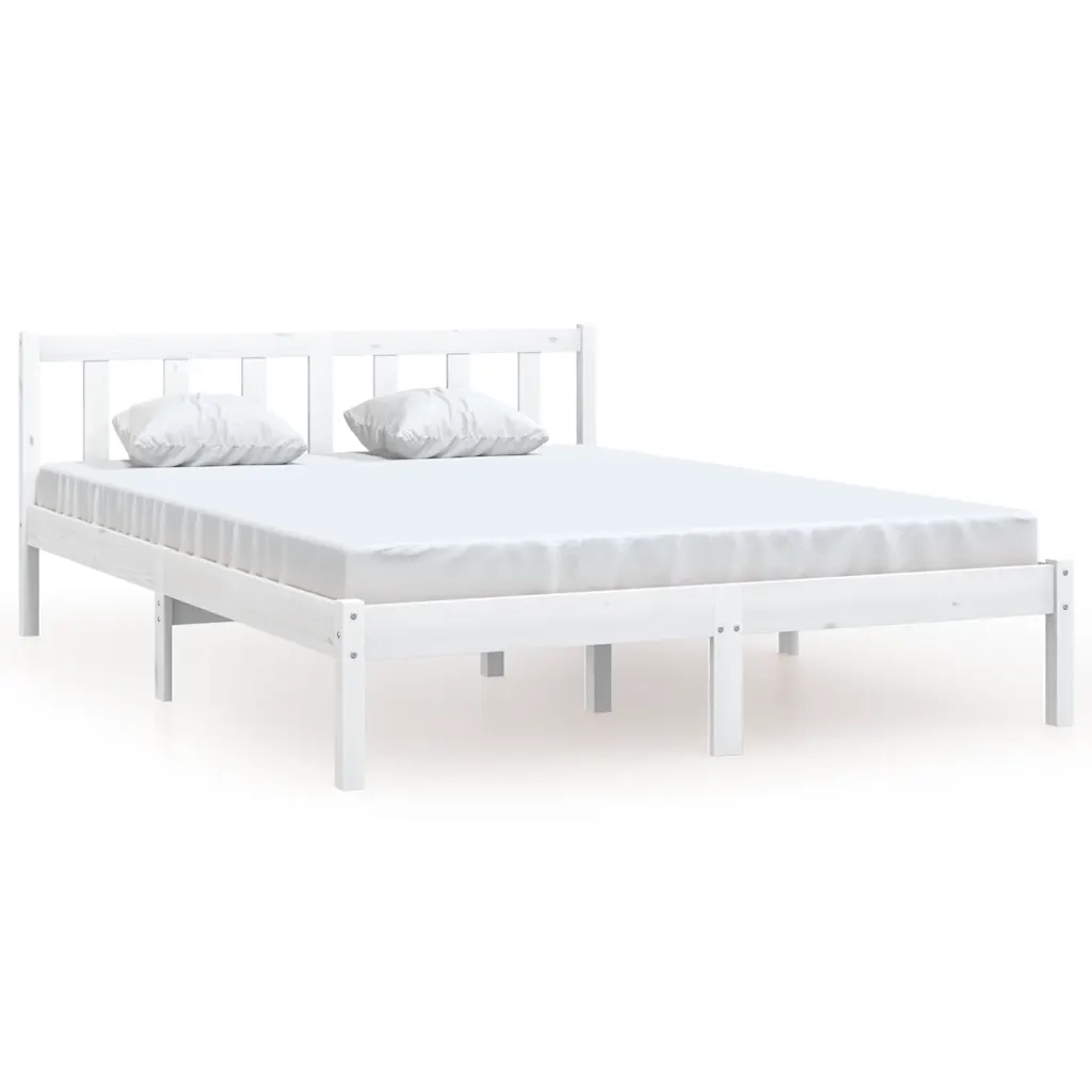 Giroletto-Struttura Letto Bianco in Legno Massello di Pino 160x200 cm 941528