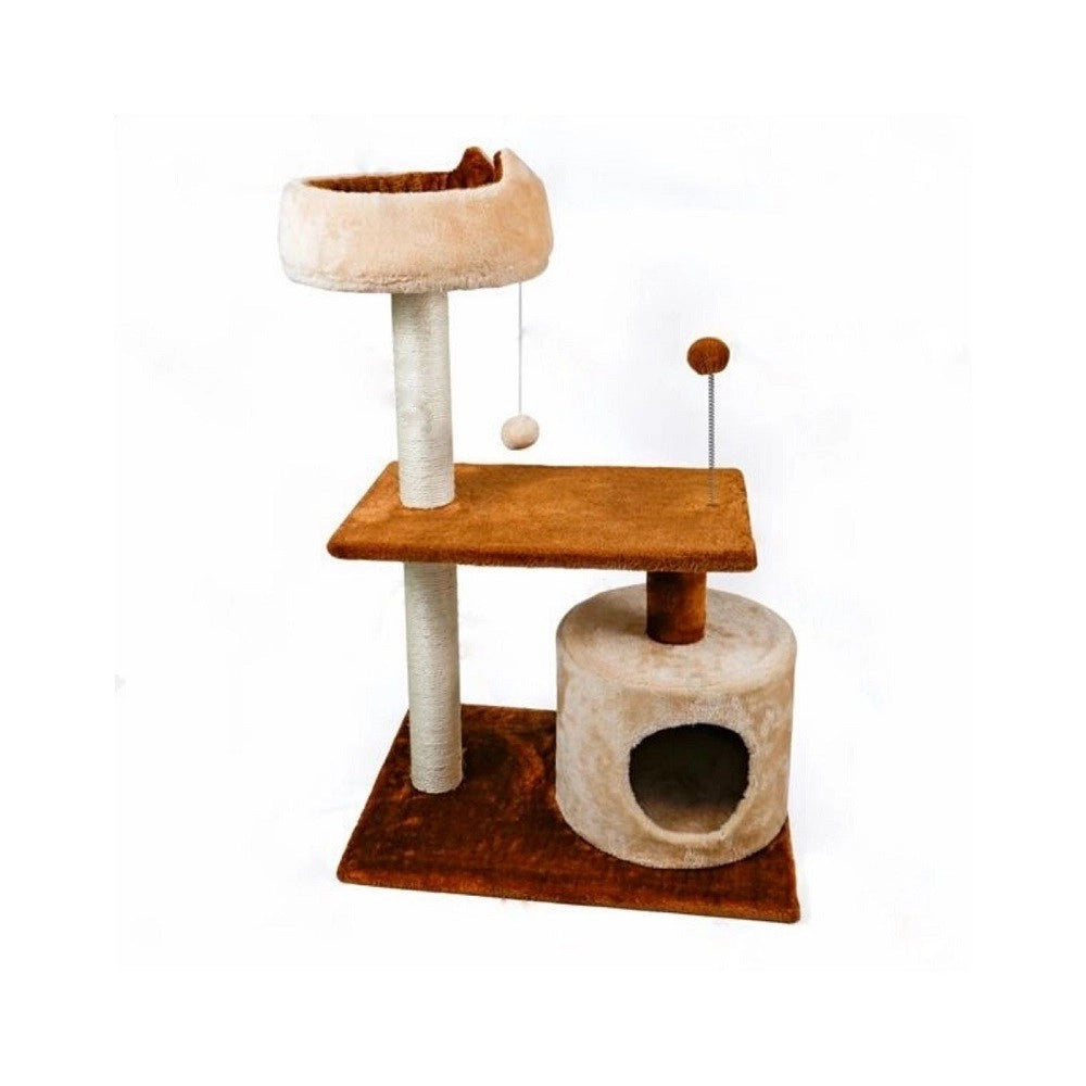 Trade Shop - Tiragraffi Ad H Per Gatti 56 X 41 X H.87cm Resistente Stabile Tessuto In Peluche -