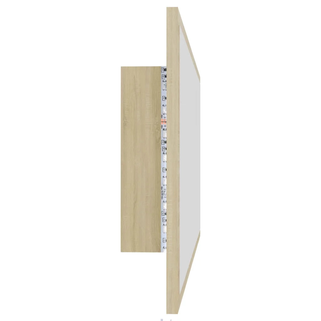 Specchio da Bagno LED Rovere Sonoma 90x8,5x37 cm in Truciolato cod mxl 64420