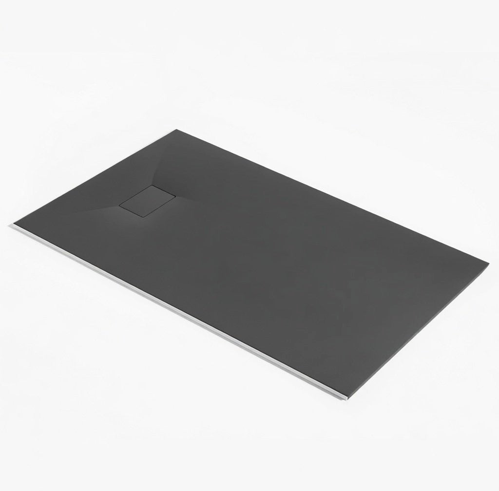Piatto doccia in resina 90x90 cm effetto pietra colore nero CUBA