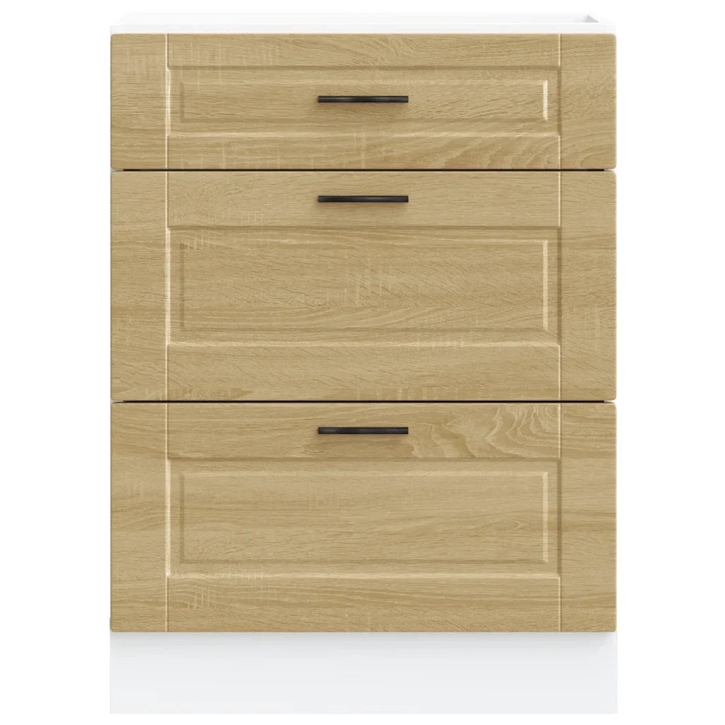 Mobile da cucina Porto 60 x 46 x 81,5 cm con piedini regolabili moderno spazio contenitivo in legno composito rovere Sonoma 02_0050484
