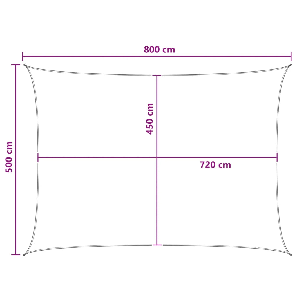 Telo Ombra Antracite e Bianco 5 x 8 m HDPE 42032781