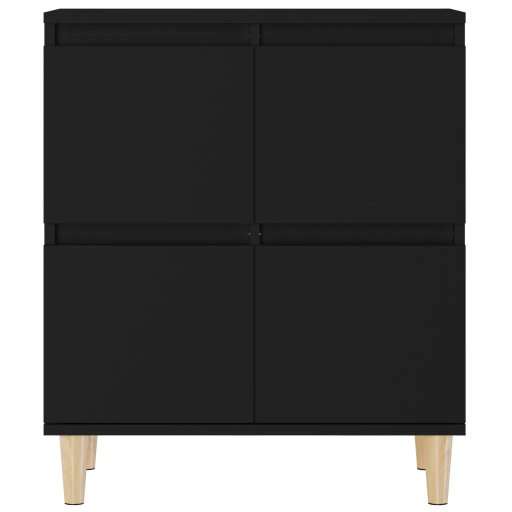 Credenze 3pz Nere 60x35x70 cm in Legno Multistrato