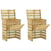 Compostiera da Giardino a Doghe 2pz 80x50x100cm Pino Impregnato cod mxl 50172