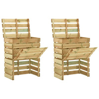 Compostiera da Giardino a Doghe 2pz 80x50x100cm Pino Impregnato cod mxl 50172