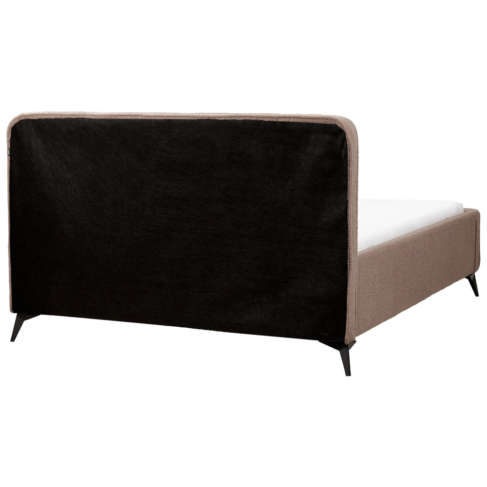 Letto matrimoniale in bouclé con struttura a doghe 160 x 200 cm stile classico camera da letto