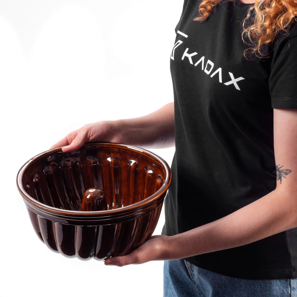 Teglia per torta KADAX con manicotto a camino, in gres, 27 cm, 5 litri.