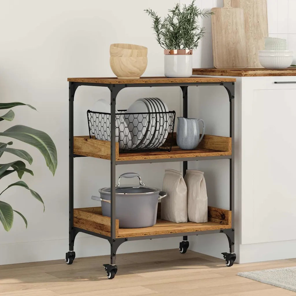 Carrello da Cucina-Scaffale per Cucina Legno vecchio 60 x 41 x 80.5 cm