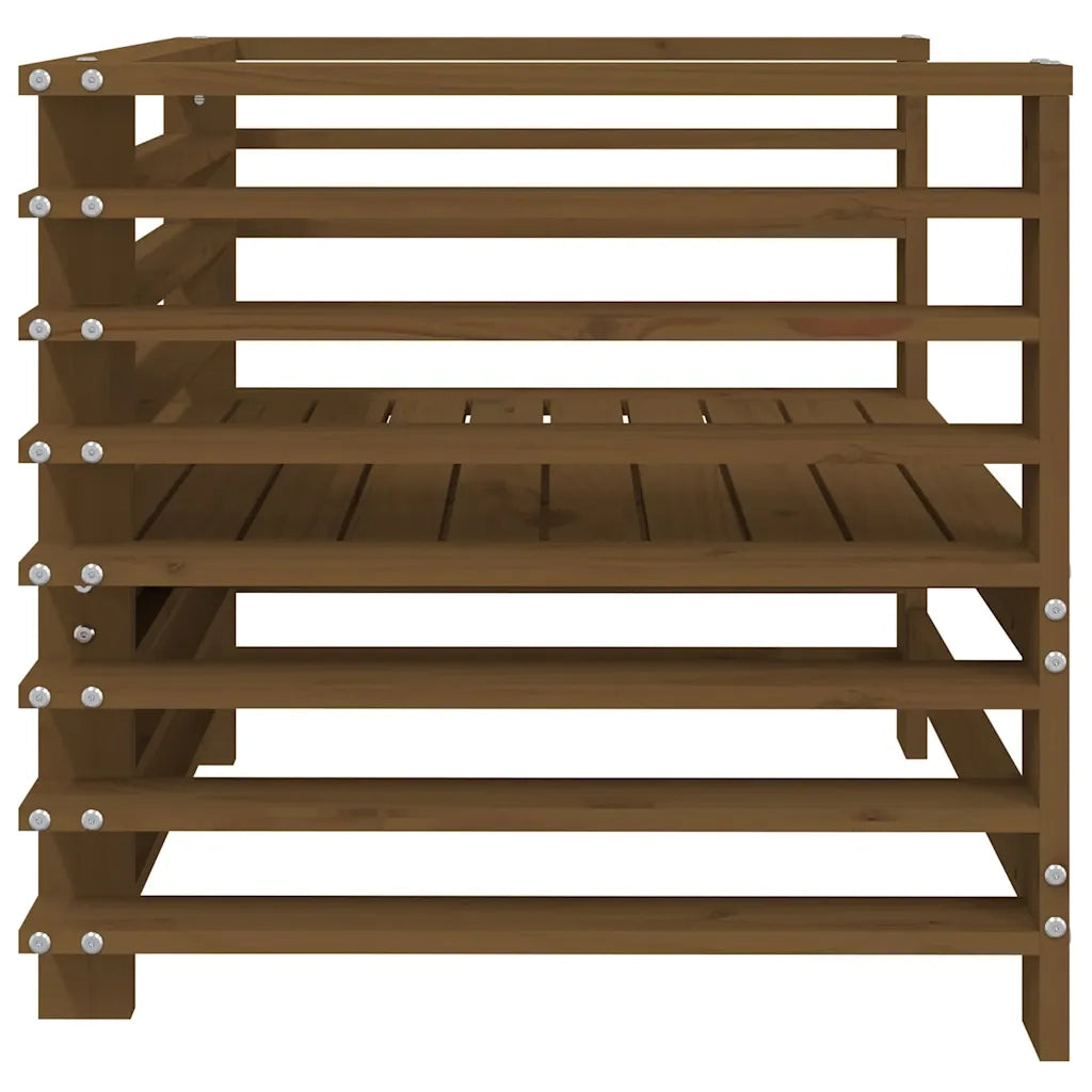 Sedia da patio-Sedie da Giardino 2 pz Marrone Ambra in Legno Massello di Pino 339319
