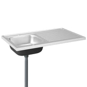 Set lavello e scolapiatti da cucina lavello da incasso lavabo da cucina da interno argento 100 cm acciaio inox 02_0002432