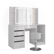 Vicco Tavolo da toeletta Bianco/bianco lucido 128.2 cm 5 parti