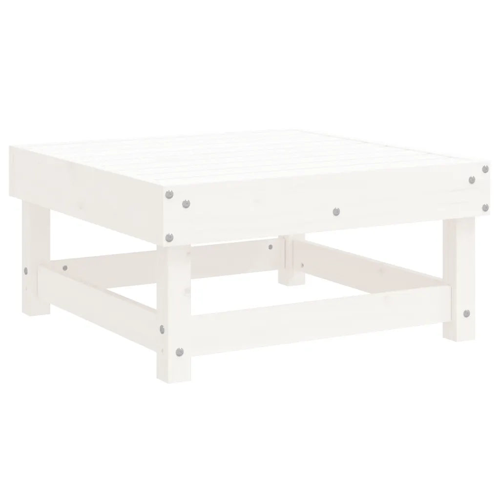 Salotto da Giardino-Set Salotto da Giardino 3 pz Bianco in Legno Massello di Pino 446098