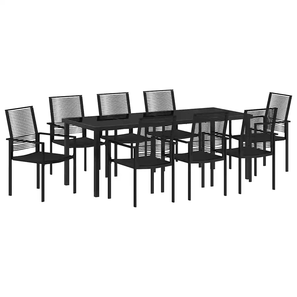 Set da Pranzo per Giardino 9 pcs Nero 3379169