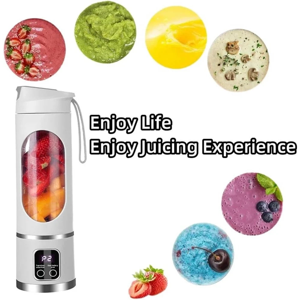 Trade Shop - Mini Frullatore Portatile Spremiagrumi Elettrico Frutta Mixer 450ml Ricaricabile Usb -