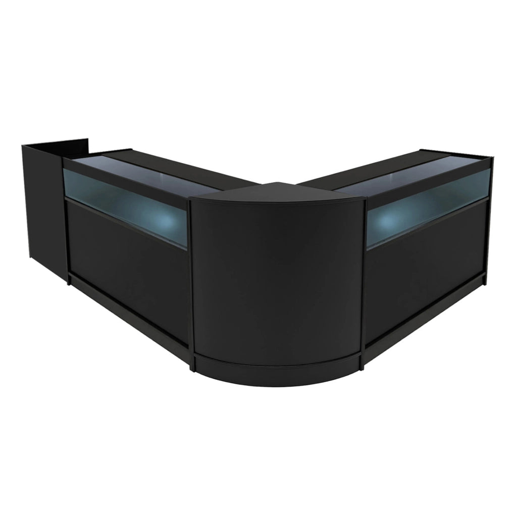 Set Banconi Negozio Nero Luna LED B1200 CM60 TB60 con Serrature e Vetrina