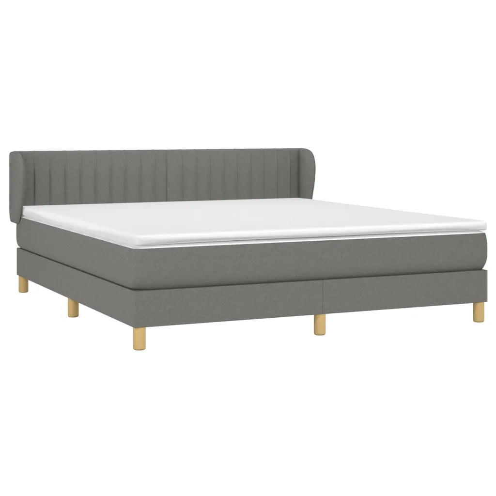 Giroletto a Molle con Materasso Grigio Scuro 180x200 cm Tessuto 3126982