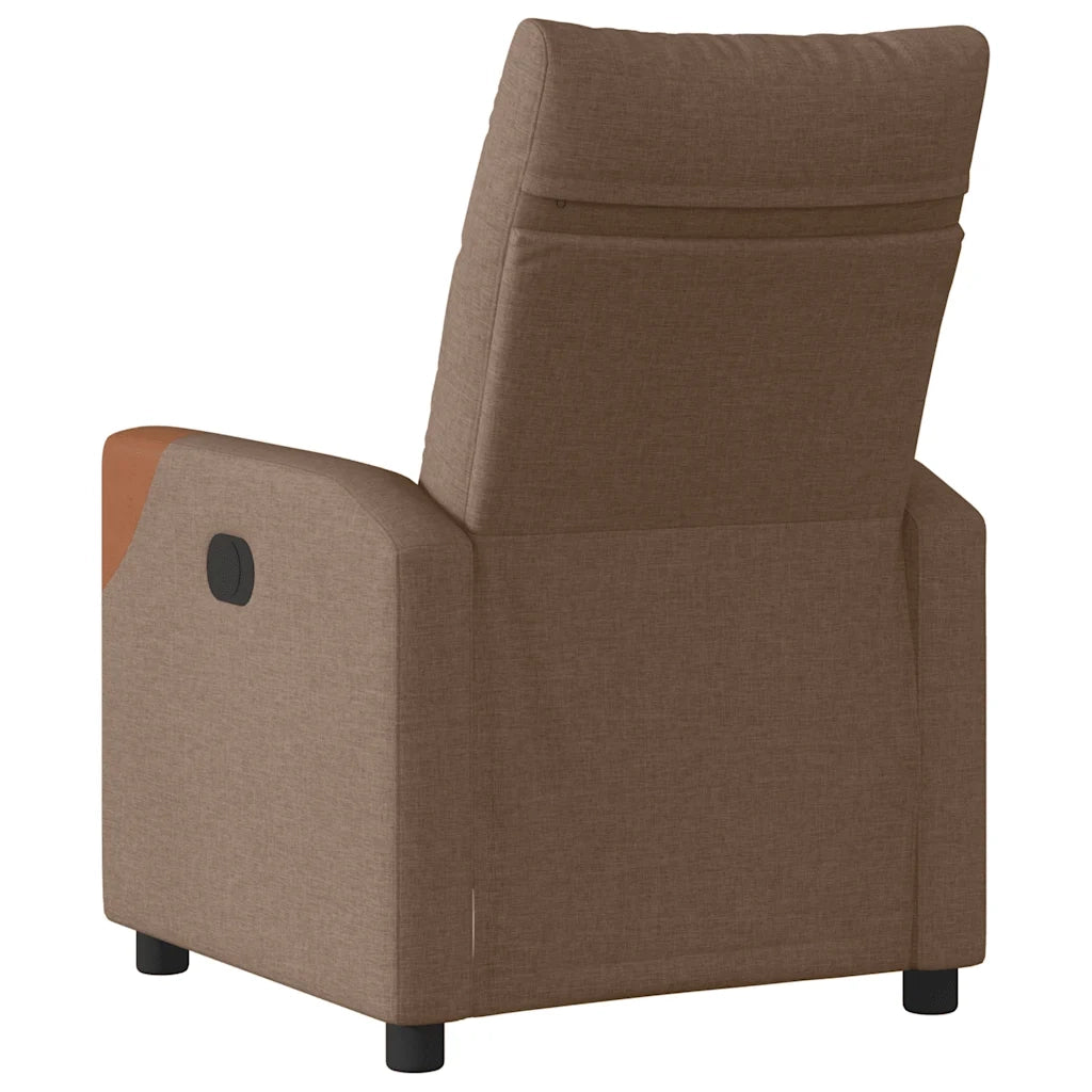 Poltrona | Sedia Relax Elettrica Reclinabile Marrone in Tessuto