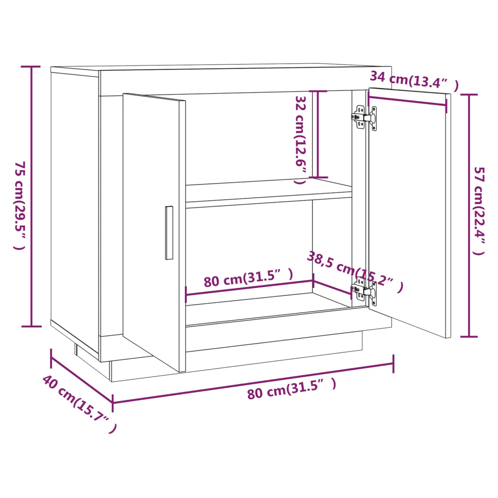 Credenza-Buffet-Armadio da cucina Grigio Sonoma 80x40x75 cm in Legno Multistrato