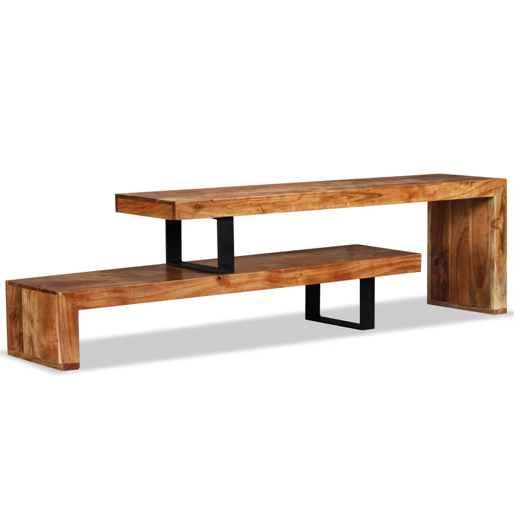 Pratico mobile porta TV/credenza di design in legno massello di acacia 2502036