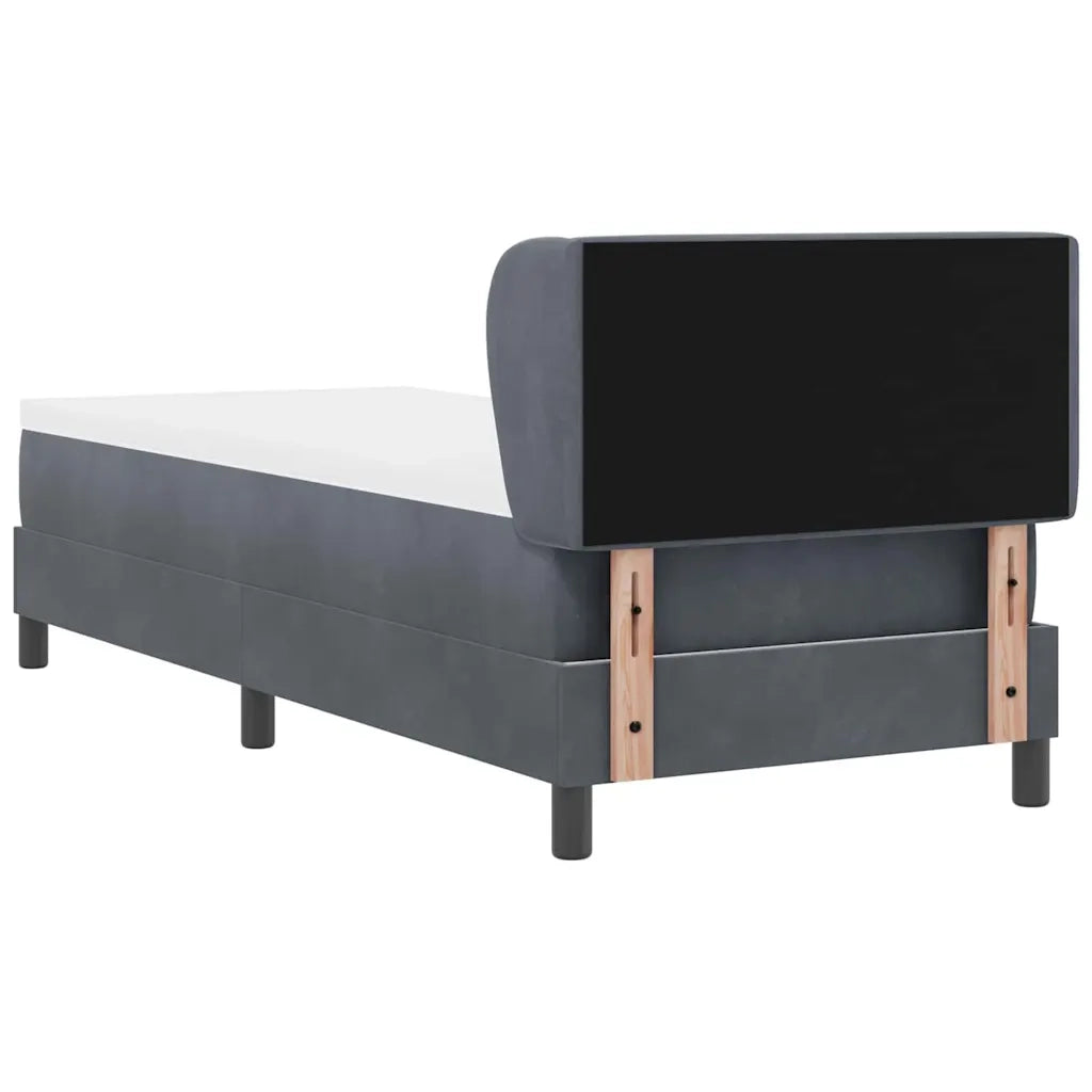 Letto a molle con testiera Grigio scuro 80 x 200 cm Velluto 3340305