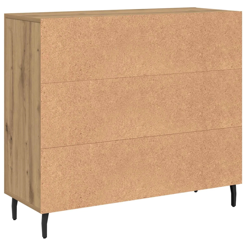 Credenza | Madia | Buffet da pranzo | Armadio da pranzo Rovere artigianale 90 x 34 x 80 cm Legno multistrato