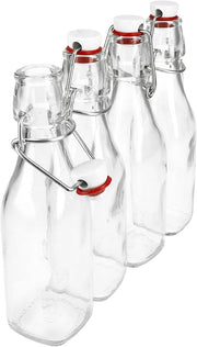 SET 4 BOTTIGLIE IN VETRO SWING CON TAPPO A CHIUSURA ERMETICA 0,250 LT