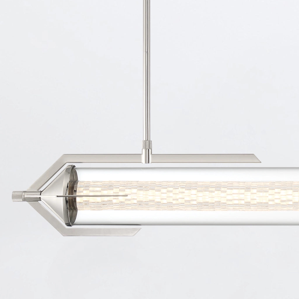 Lampada sospesa Espada cromata 122cm LED 38W Quintiesse