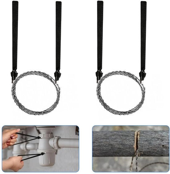 Touwzaag in acciaio inossidabile da 60 cm - Manuale per legno - Necessario per il camping - Progettato ergonomicamente - Duraturo e resistente - Zaag per legno