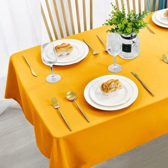 Tela da tavolo - Tela da tavolo protettiva - Cucina da pranzo - Resistente alle macchie - Acqua impermeabile - 140 x 240 cm - Giallo