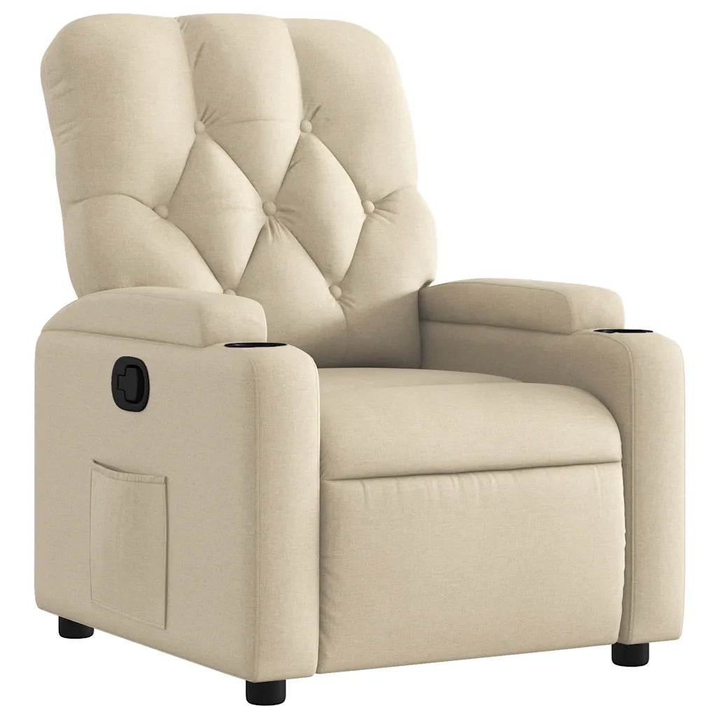 Divano Sedia-Poltrona Reclinabile in Tessuto Crema 737516