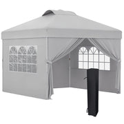 Tonnelle Barnum Pop-up Pieghevole 3x3 ¨C zephmum ¨C Grigio con Finestre e Ruote