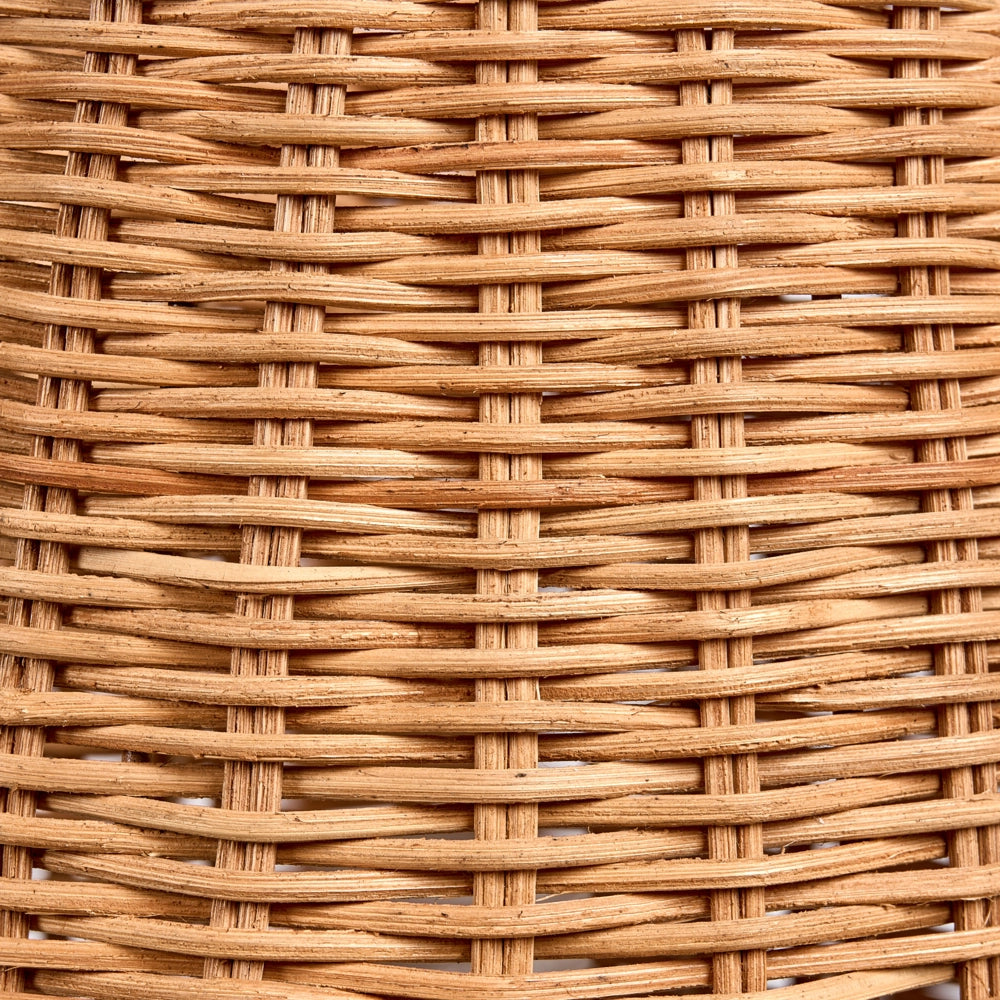 Lampada da tavolo con base in ceramica bianca e paralume in rattan Lampada da comodino per il salotto del corridoio