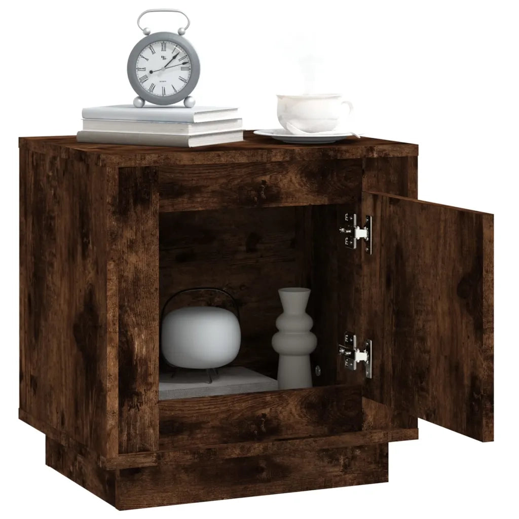 Comodini 2 pz Rovere Fumo 44x35x45 cm in Legno Multistrato 819847