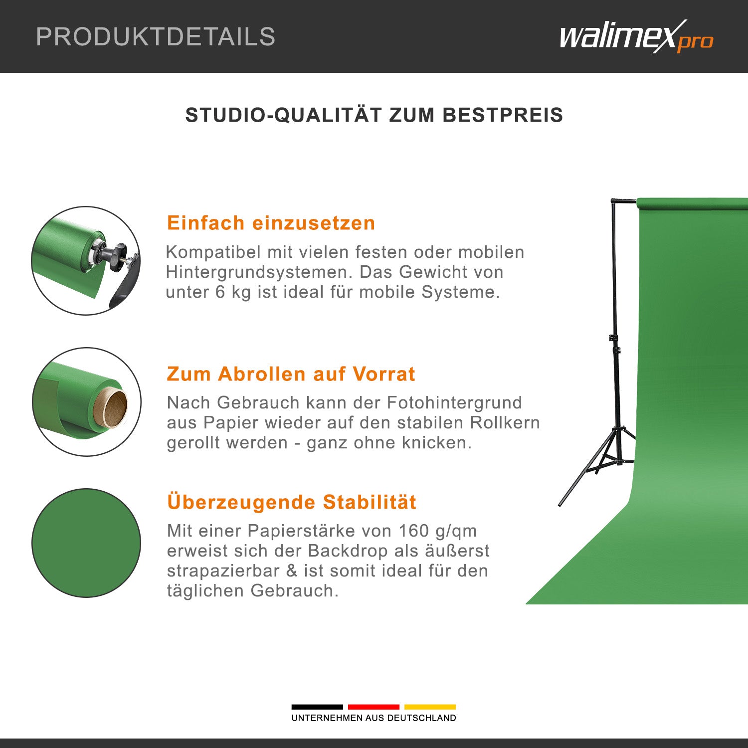 sfondo cartone 2,72x10m verde croma